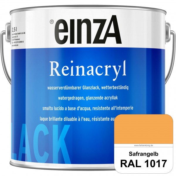 einzA Reinacryl (RAL 1017 Safrangelb) wetterbeständige glänzende Acryl-PU-Lackfarbe