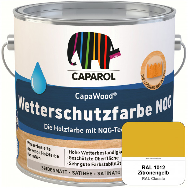 CapaWood® Wetterschutzfarbe NQG (RAL 1012 Zitronengelb) - ersetzt Capadur Wetterschutzfarbe NQG