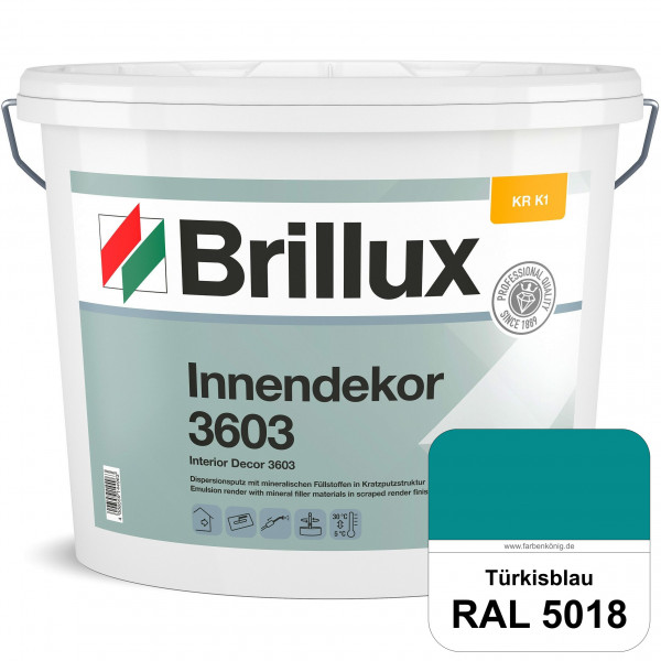 Innendekor ELF KR-K1 3603 (RAL 5018 Türkisblau) Kratzputz nach zur Erzielung dekorativer und strapaz