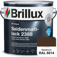 2K-Aqua Seidenmattlack 2388 (RAL 8014 Sepiabraun) mechanisch und chemisch hoch belastbar für außen &