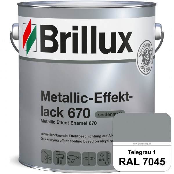 Metallic-Effektlack 670 (RAL 7045 Telegrau 1) schnell trocknender Alkydharzlack für Metalleffekte (i