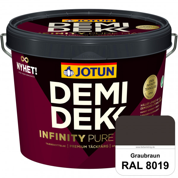 DEMIDEKK Infinity Pure Matt - Deckende, matte Holzfarbe (RAL 8019 Graubraun)