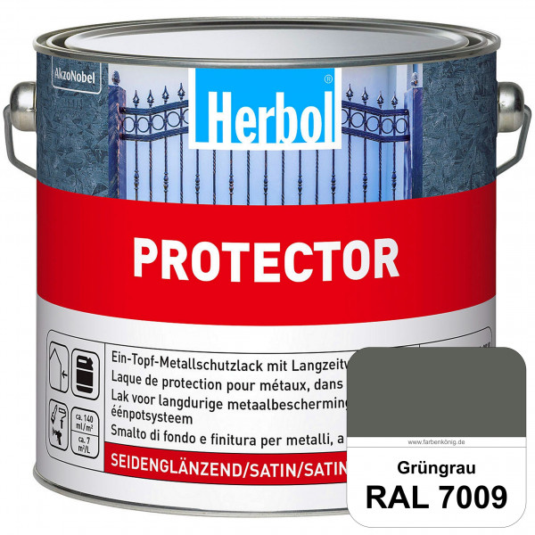 Protector (RAL 7009 Grüngrau) Seidenglänzende Spezialbeschichtung für Eisen- und NE-Metalle (außen)