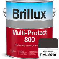 Multi-Protect 800 (RAL 8019 Graubraun) seidenmatter, hoch wetterbeständiger Methacrylatharzlack, für