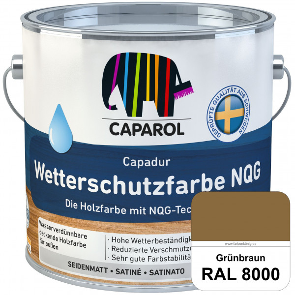 Capadur Wetterschutzfarbe NQG (RAL 8000 Grünbraun) Holzfarbe mit NQG-Technologie wasserbasiert für a