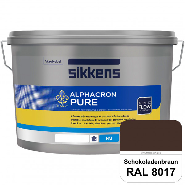 Alphacron Pure (RAL 8017 Schokoladenbraun) Edelmatte & hochertige Premium Wandfarbe für glatte Unter