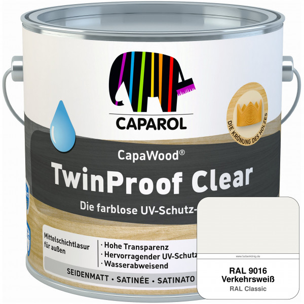 CapaWood® TwinProof Clear (RAL 9016 Verkehrsweiß) - ersetzt Capadur TwinProof