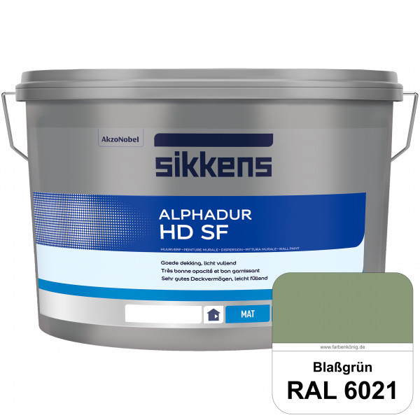 Alphadur HD SF (RAL 6021 Blassgrün) matte hochdeckende waschbeständige Innenwandfarbe