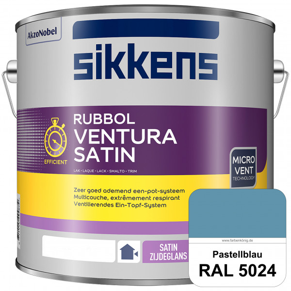 Rubbol Ventura Satin (RAL 5024 Pastellblau) Seidenglanzlack (lösemittelhaltig) Fenster & Türen außen