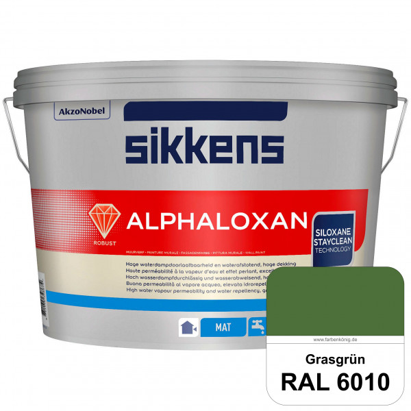 Alphaloxan (RAL 6010 Grasgrün) Professionelle Siliconharz-Fassadenfarbe (außen)