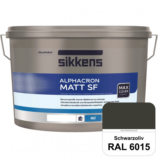 Alphacron Matt SF (RAL 6015 Schwarzoliv) stumpfmatte & hochwertige Premium-Wandfarbe (innen)