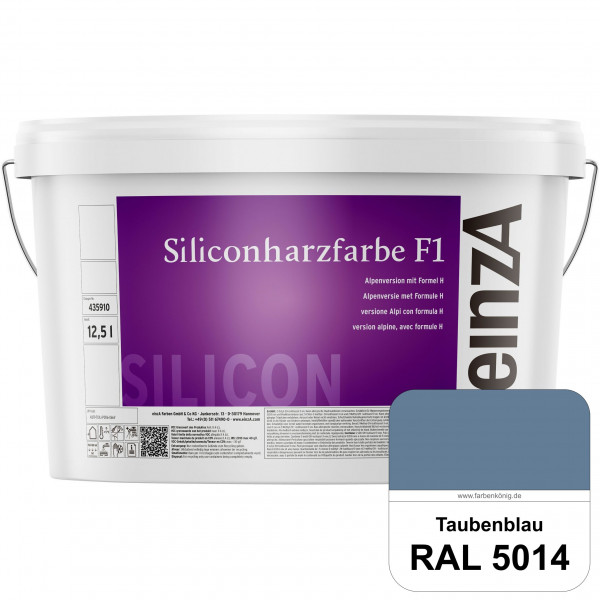 einzA Siliconharzfarbe F1 (RAL 5014 Taubenblau) Universal Siliconharz-Fassadenfarbe, kalkmatt, wette