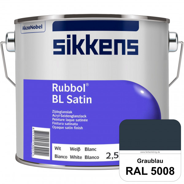 Rubbol BL Satin (RAL 5008 Graublau) hochelastischer & seidenglänzender Lack (wasserbasiert) innen &