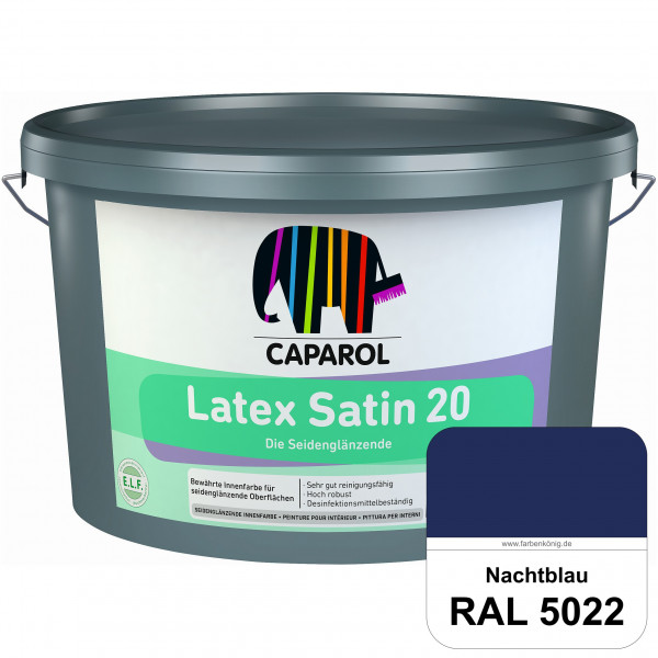 Latex Satin 20 (RAL 5022 Nachtblau) strapazierfähige seidenglänzende Latexfarbe (Innen)