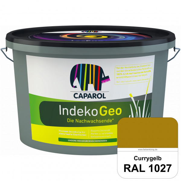 IndekoGeo (RAL 1027 Currygelb) Ressourcenschonende Premium Innenfarbe für stumpfmatte Oberflächen