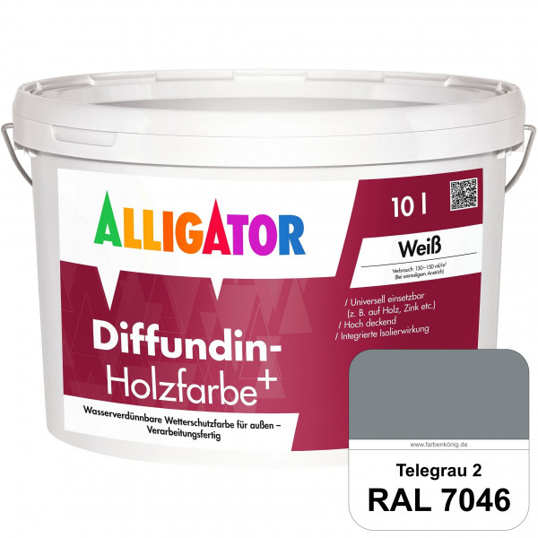 Diffundin-Holzfarbe+ (RAL 7046 Telegrau 2)
