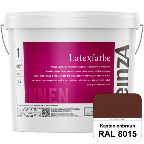 einzA Latexfarbe Premium (RAL 8015 Kastanienbraun) Hochwertige scheuerbeständige seidenglänzende Lat