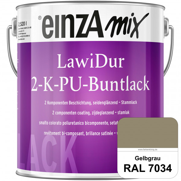 einzA LawiDur 2-K-PU-Buntlack - Seidenglanz (RAL 7034 Gelbgrau)