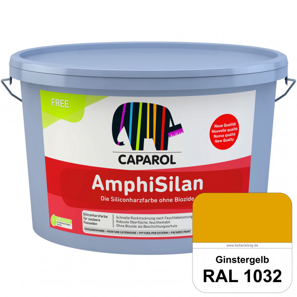 AmphiSilan FREE (RAL 1032 Ginstergelb) Mineralmatte Fassadenfarbe in spezieller Siliconharz-Bindemit