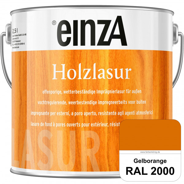 einzA Holzlasur (RAL 2000 Gelborange) Offenporige Imprägnierlasur für Außen-Holzbauteile