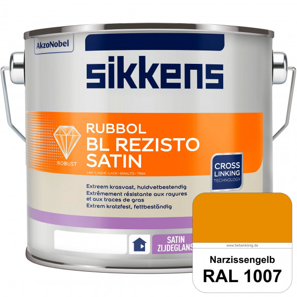 Rubbol BL Rezisto Satin (RAL 1007 Narzissengelb) seidenglänzender und strapazierfähiger Lack (wasser