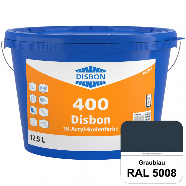 Disbon 400 1K-Acryl-Bodenfarbe (RAL 5008 Graublau) Dispersionsbeschichtung für mineralische Bodenflä