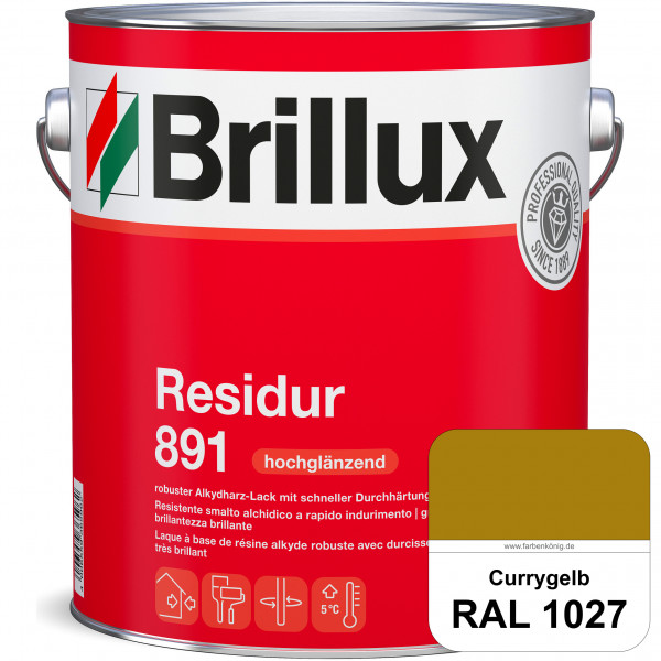 Residur 891 (RAL 1027 Currygelb) widerstandsfähige, schnell trocknender Lack für grundierte Metallba
