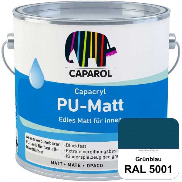 Capacryl PU-Matt (RAL 5001 Grünblau) tuchmatter & wasserbasierter Lack