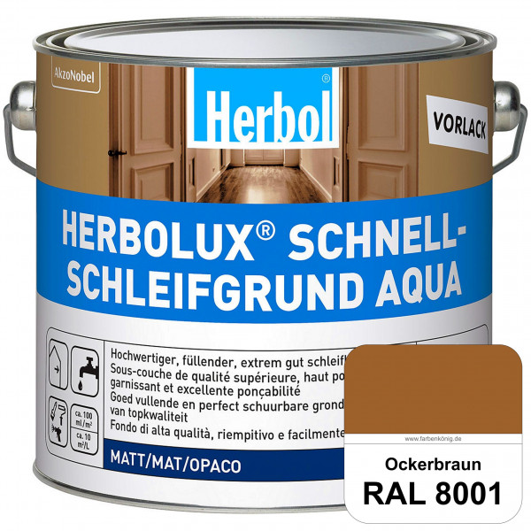 Schnellschleifgrund Aqua (RAL 8001 Ockerbraun) wasserverdünnbarer Vorlack mit hervorragender Schleif