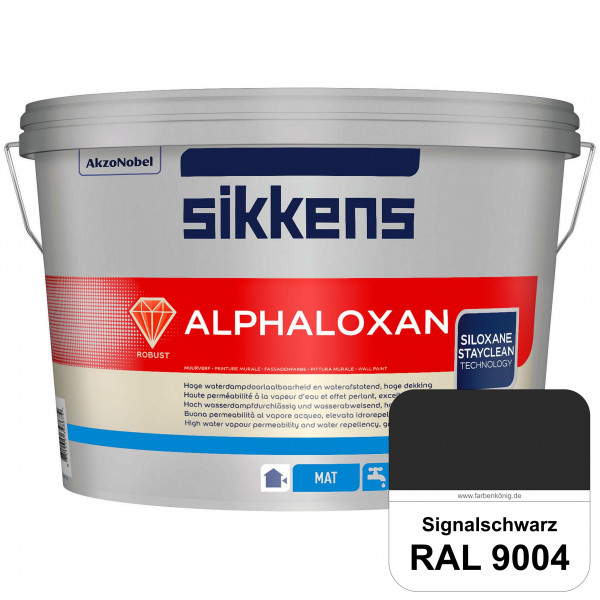 Alphaloxan (RAL 9004 Signalschwarz) Professionelle Siliconharz-Fassadenfarbe (außen)