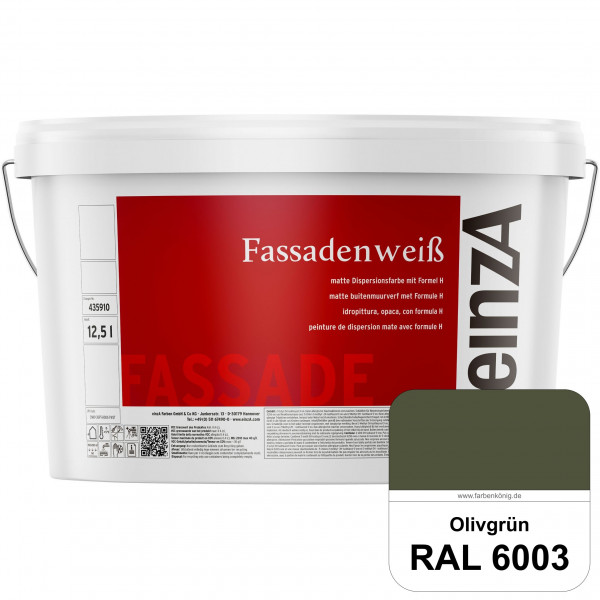 einzA Fassadenweiß (RAL 6003 Olivgrün) Sil-Fassadenfarbe gegen Schmutz & Vergrünung
