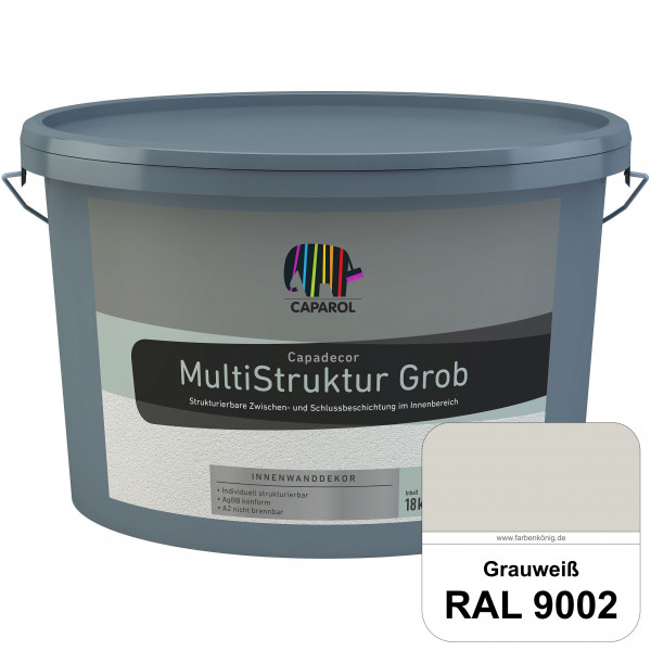 Capadecor MultiStruktur grob (RAL 9002 Grauweiß) quarzgefüllte Zwischen- und Schlußbeschichtung in g