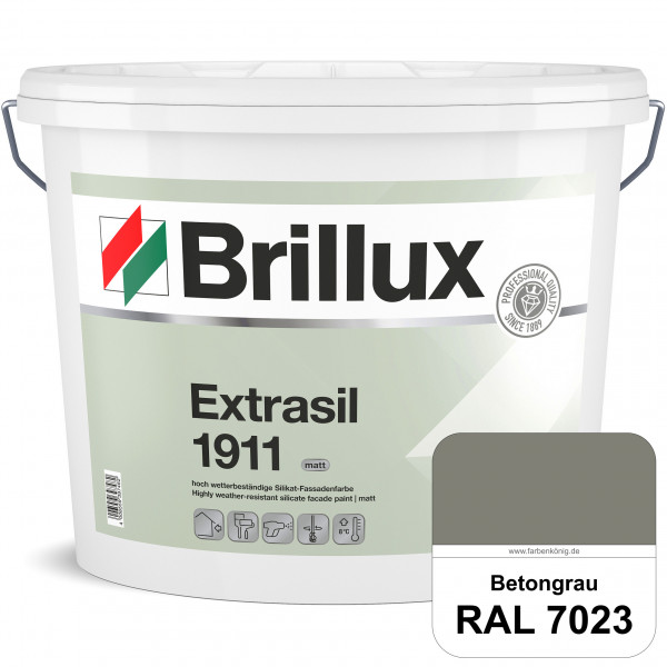 Extrasil 1911 TSR-Formel (RAL 7023 Betongrau) Fassaden- und Egalisierungsfarbe auf Silikatbasis für