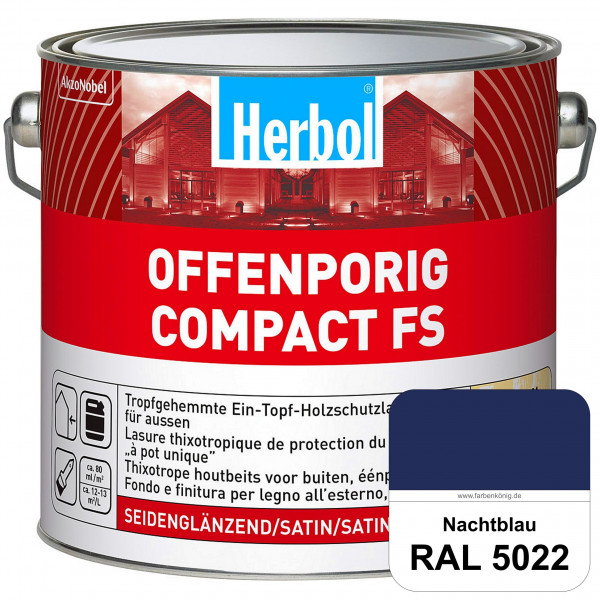 Offenporig Compact FS (RAL 5022 Nachtblau) Rationelle & thixotrope Ein-Topf-Holzlasur (außen)
