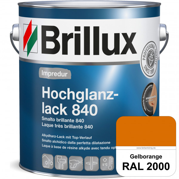 Impredur Hochglanzlack 840 (RAL 2000 Gelborange) für Holz- und Metallflächen (löselmittelhaltig) inn