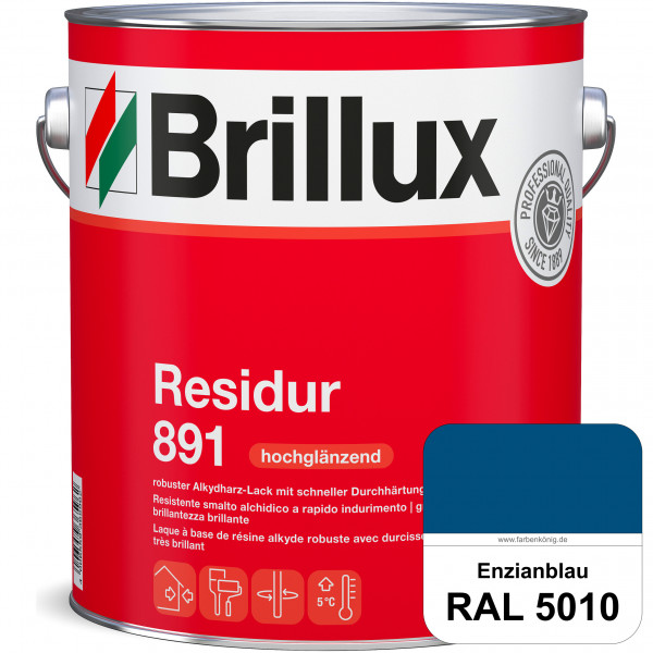 Residur 891 (RAL 5010 Enzianblau) widerstandsfähige, schnell trocknender Lack für grundierte Metallb
