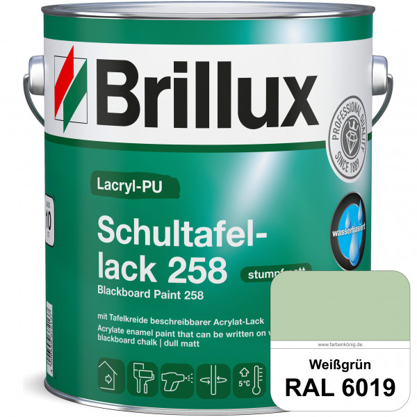 Lacryl-PU Schultafellack 258 (RAL 6019 Weißgrün) wasserbasierter und matter Schultafellack (innen)