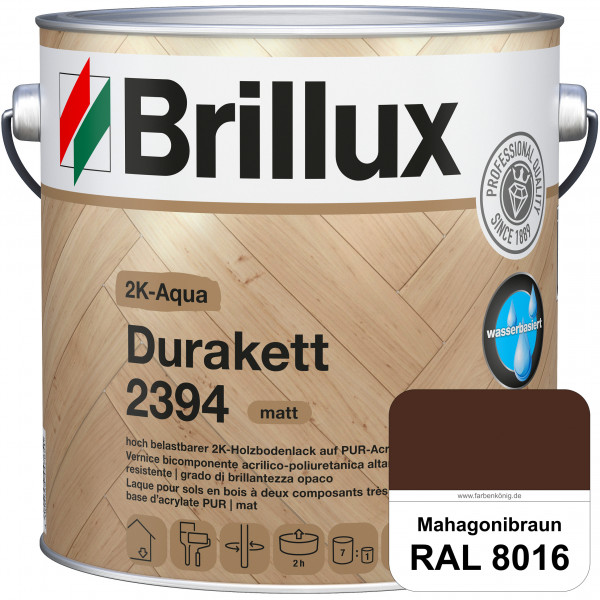 2K-Aqua Durakett 2394 (RAL 8016 Mahagonibraun) Wasserbasierter 2K-Versiegelung für Parkettfußböden,