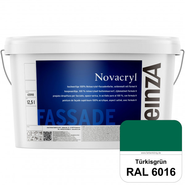einzA Novacryl (RAL 6016 Türrkisgrün) Reinacrylat-Fassadenfarbe, seidenmatt