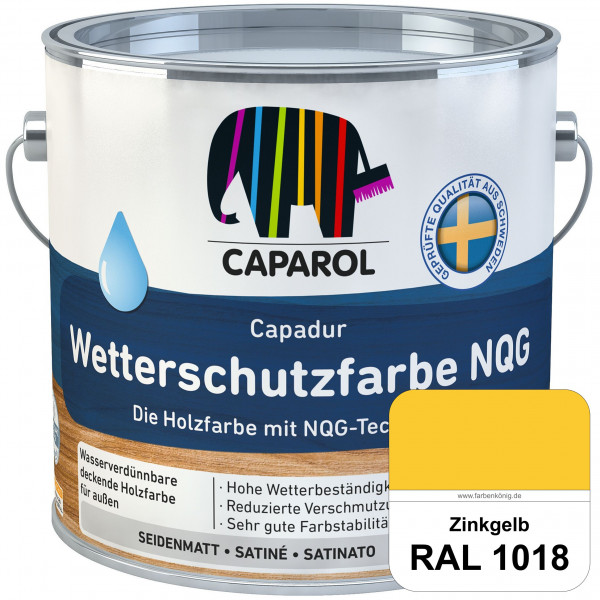 Capadur Wetterschutzfarbe NQG (RAL 1018 Zinkgelb) Holzfarbe mit NQG-Technologie wasserbasiert für au
