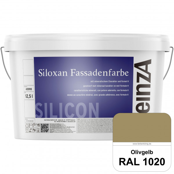 einzA Siloxan Fassadenfarbe (RAL 1020 Olivgelb) Siliconvergütete Fassadenfarbe