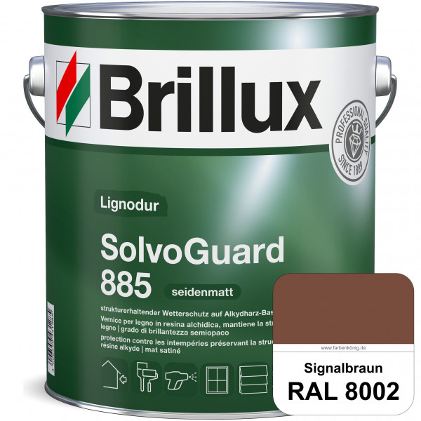 SolvoGuard 885 (RAL 8002 Signalbraun) deckende oder lasierende seidenmatte Alkydharz-Holzfarbe für a