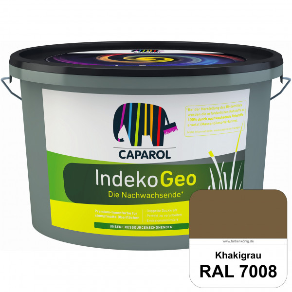 IndekoGeo (RAL 7008 Khakigrau) Ressourcenschonende Premium Innenfarbe für stumpfmatte Oberflächen