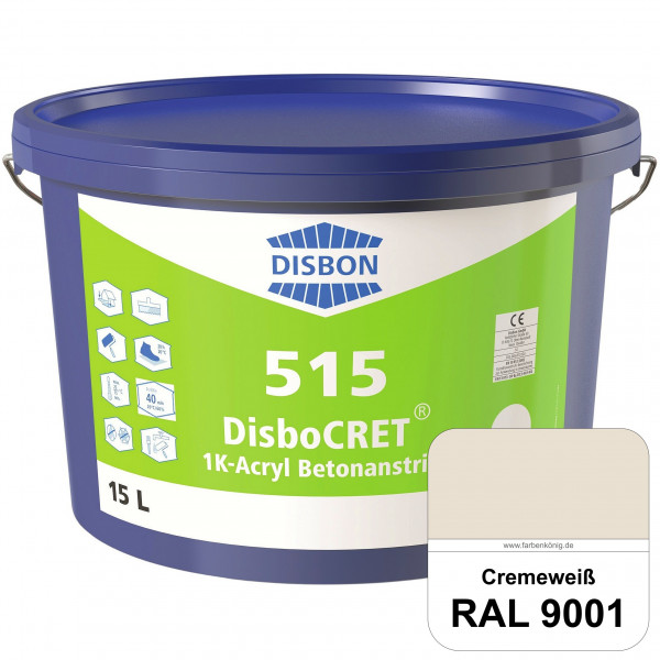 DisboCRET 515 1K-Acryl-Betonanstrich (RAL 9001 Cremeweiß) Hochwertige & rissüberdeckende Schutzbesch