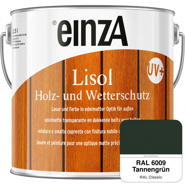 einzA Lisol Holz- und Wetterschutz Lasur und Farbe (RAL 6009 Tannengrün)
