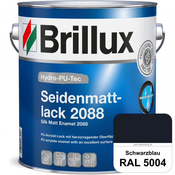 Hydro-PU-Tec Seidenmattlack 2088 (RAL 5004 Schwarzblau) PU-Seidenmattlack (wasserbasiert) innen