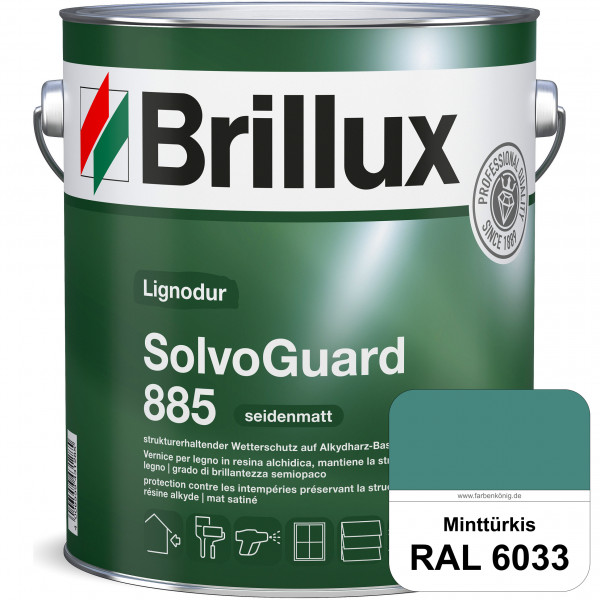 SolvoGuard 885 (RAL 6033 Minttürkis) deckende oder lasierende seidenmatte Alkydharz-Holzfarbe für au