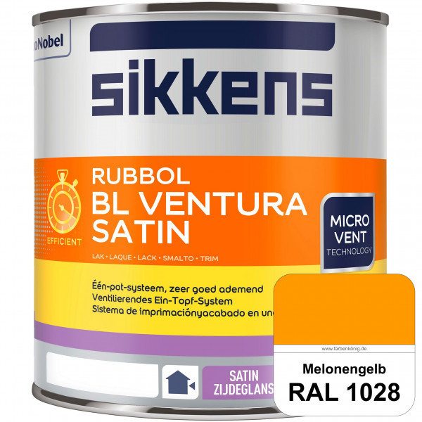 Rubbol BL Ventura Satin (RAL 1028 Melonengelb) Seidenglanzlack (wasserbasiert) Fenster außen