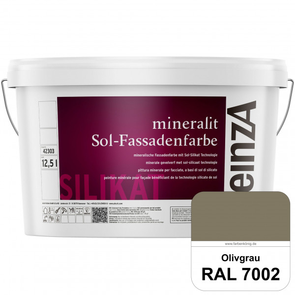 einzA mineralit Sol Fassadenfarbe (RAL 7002 Olivgrau) mineralische Fassadenfarbe mit Sol-Silikat Tec