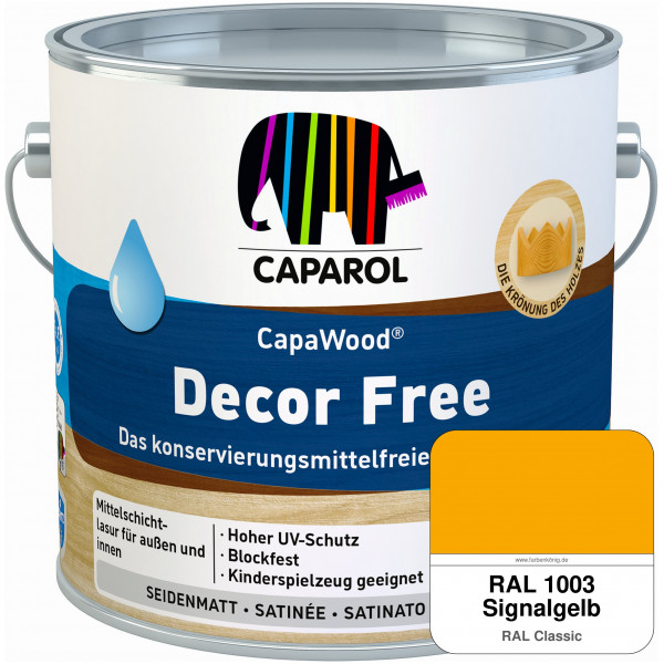CapaWood® Decor Free (RAL 1003 Signalgelb) - ersetzt Capadur DecorLasur KF